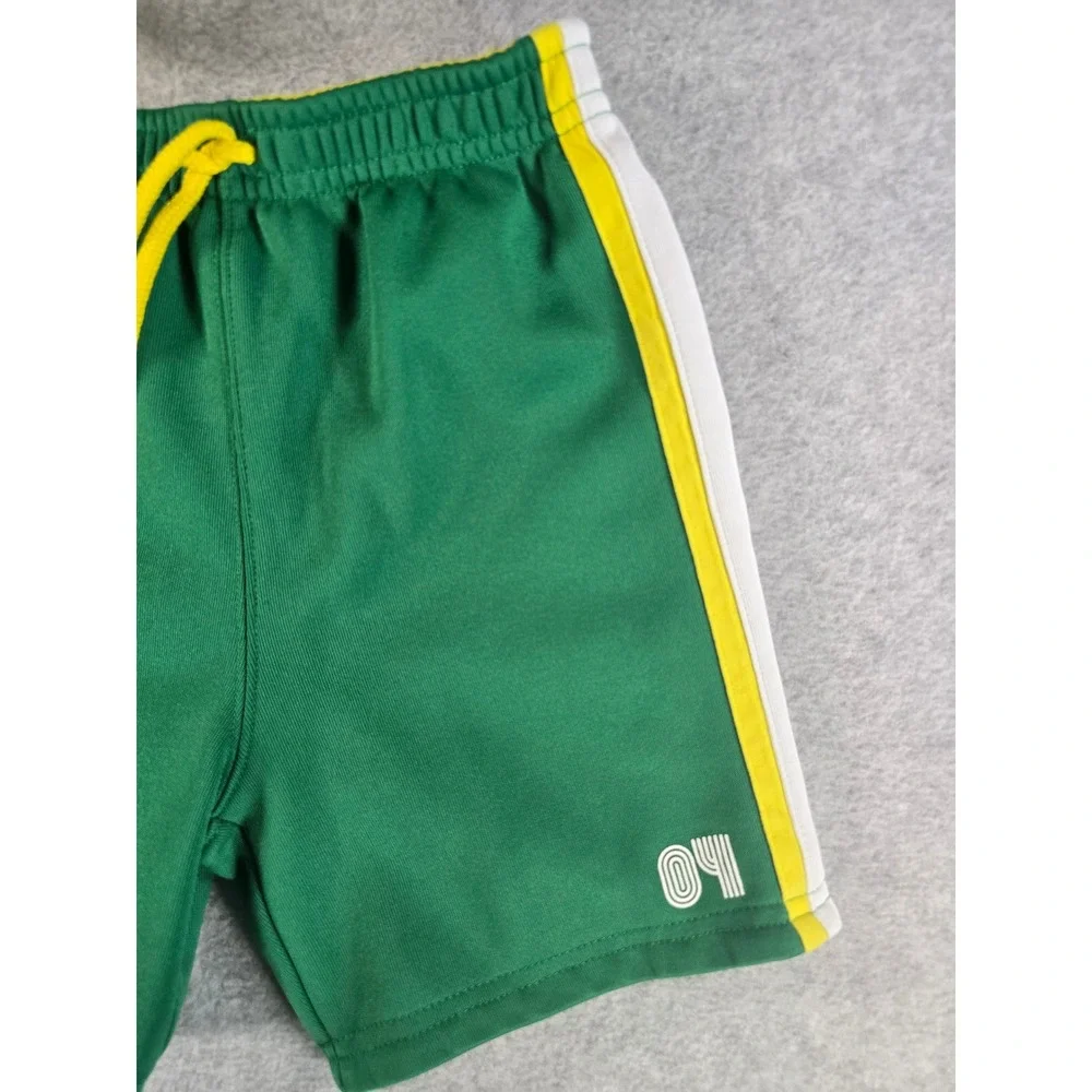 Y2K Gymboree Toddler Green Yellow Reversible Athletic Track Shorts 18-24m 2003